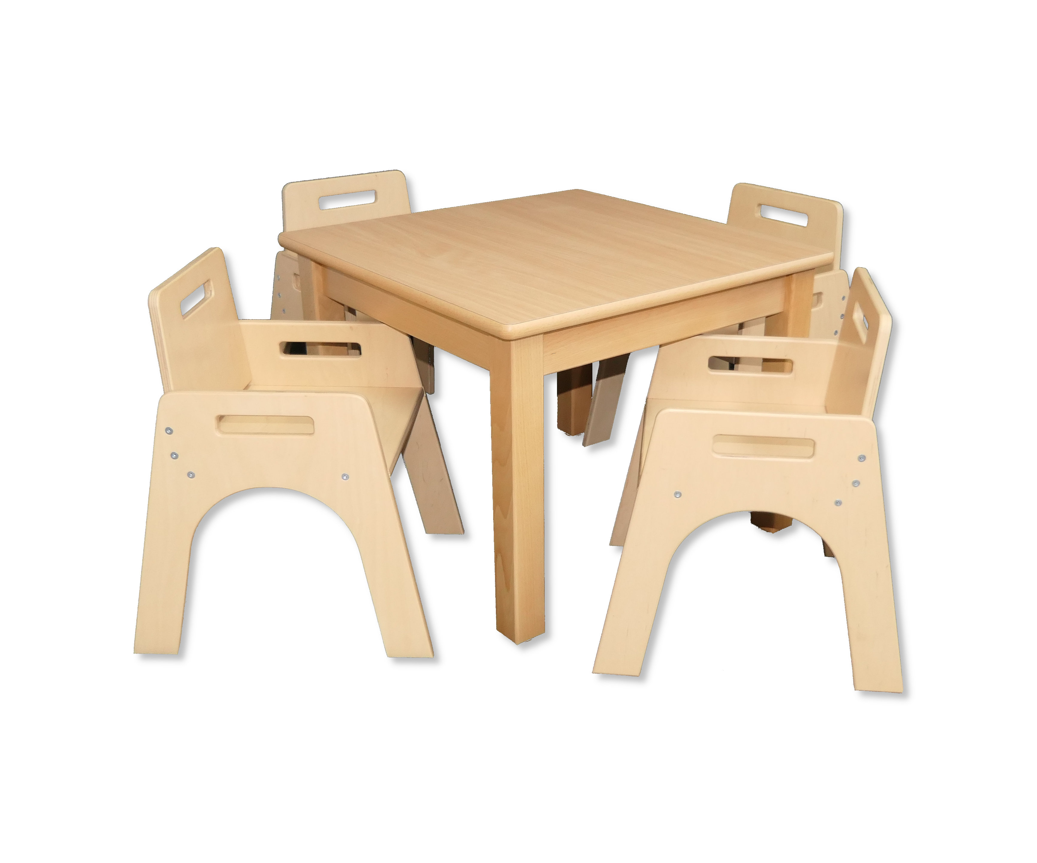 Sitzgruppe  Kleinkindstuhl mit Armlehnen + 1 x Quadrattisch