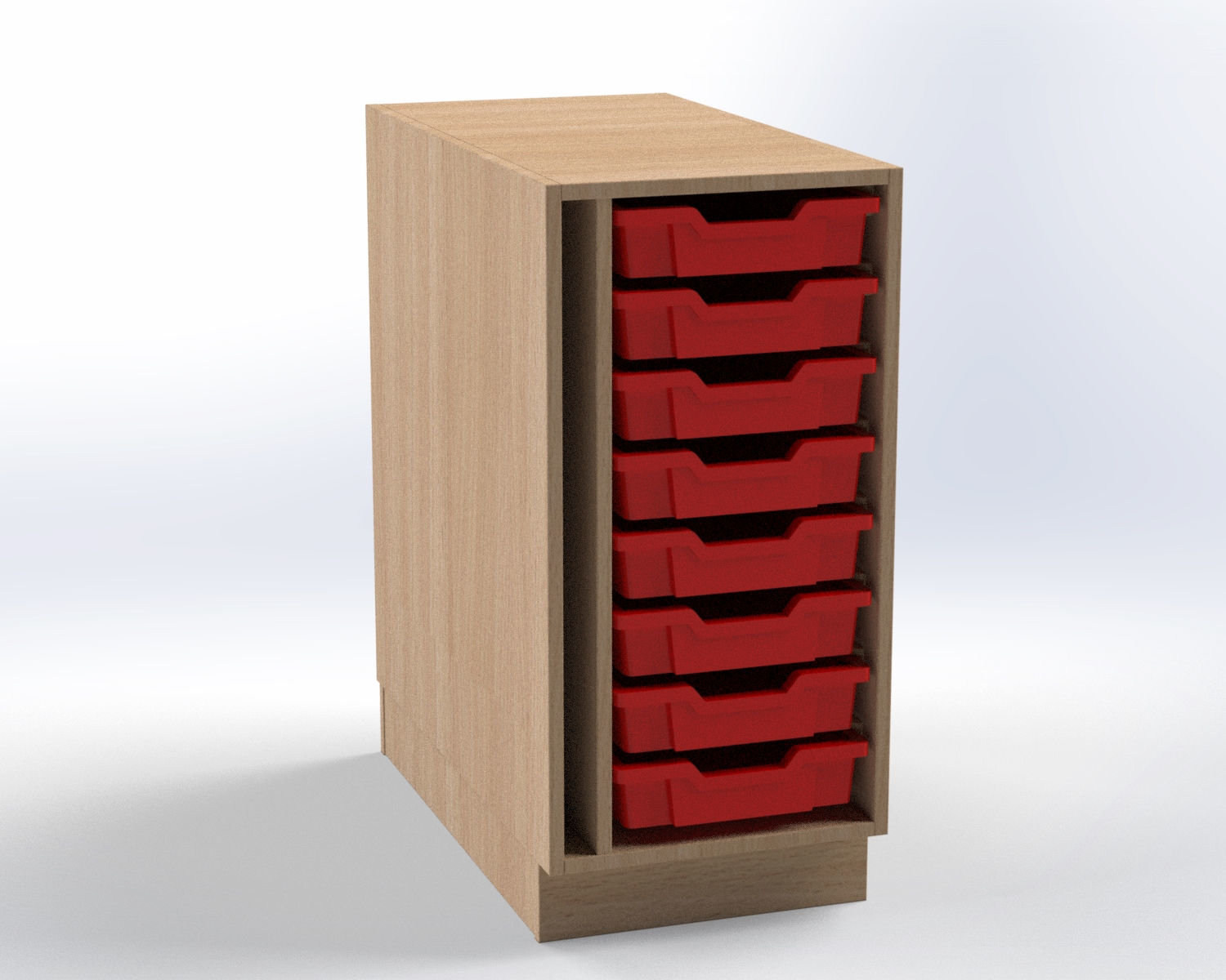 Wickelkommode Unterbauschrank mit Gratnells Boxen rot
