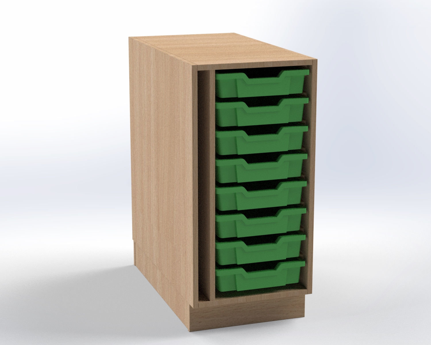 Wickelkommode Unterbauschrank mit Gratnells Boxen grün