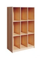 Schultaschenschrank Ranzenregal offen 9 Fächer 3 reihig