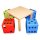4 x Sitzwürfel Play + 1 x Holztisch 60 x 60 cm