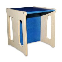 Kombihocker Wendehocker Mehrzweckstuhl-Tisch Birke blau