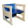 Kombihocker Wendehocker Mehrzweckstuhl-Tisch Birke blau