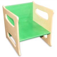 Kombihocker Wendehocker Mehrzweckstuhl-Tisch Birke grün