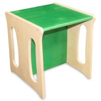 Kombihocker Wendehocker Mehrzweckstuhl-Tisch Birke grün