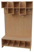 Komplettgarderobe Cubes 5 Plätze mit Rückwand