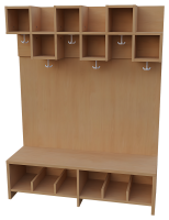 Komplettgarderobe Cubes 6 Plätze mit Rückwand
