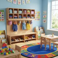 Komplettgarderobe Cubes 6 Plätze mit Rückwand