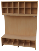 Komplettgarderobe Doppelfächer 6 Plätze mit...