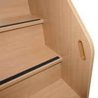 fahrbare Wickeltischtreppe mit Umbauschrank Buche