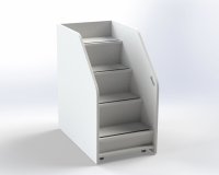 fahrbare Wickeltischtreppe mit Umbauschrank Weiß