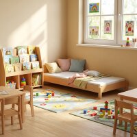 Kindergarten Stapelbett mit Lattenrost inkl.Matratze 145 cm