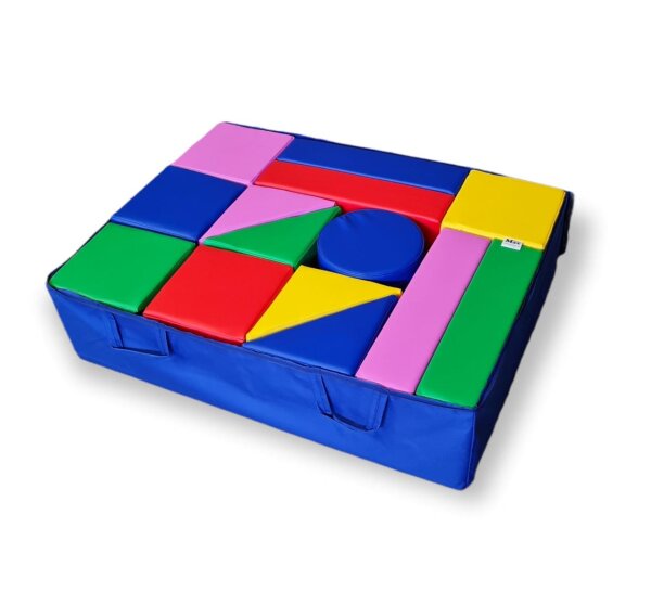15-tlg. XXL Kindergarten Turnmatte und Bausteine in einem Set