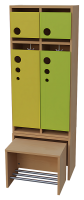 2 er Seifenblasen-Garderobe mit ausziehbarer Bank