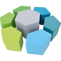 Schaumstoff-Sitzgruppe grün/blau 7-tlg.