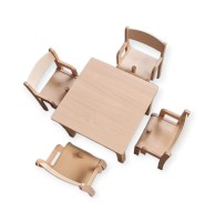 Sparset Armlehnenstuhl mit Sitzknoppel ECO 26 cm  + Quadrattisch 60 x 60 cm