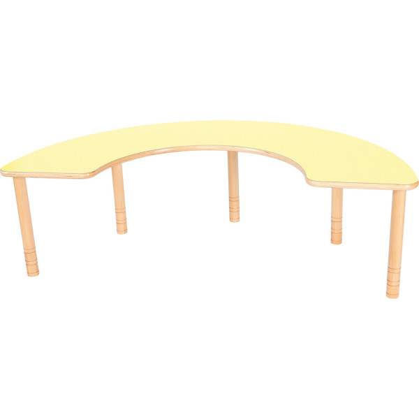 Hufeisentisch für Gruppenräume mit höhenverstellung 100357-06 Tischhöhe: 40–58 cm HPL gelb