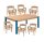 Kindergarten Sparset Armlehnenstuhl mit Querstab 26 cm + Rechtecktisch 120 x 60 cm mit Nivellierfüßen