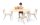 5-tlg. höhenverstellbare Tisch-Stuhlset Rechtecktisch 120x60 cm + 4 Stühle