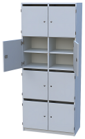 Lehrerfachschrank mit 8 Schließfächern und...