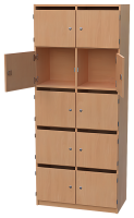 Lehrerfachschrank mit 10 Schließfächern und...