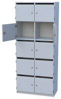 Lehrerfachschrank mit 10 Schließfächern und...