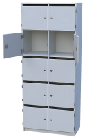 Lehrerfachschrank mit 10 Schließfächern und...