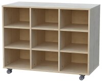 Materialschrank Schrankregal fahrbar 3-reihig