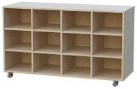 Materialschrank Schrankregal fahrbar 4-reihig