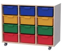 Eigentumsschrank fahrbar 3-reihig mit 12 Eigentumsboxen