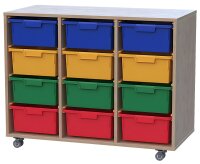 Eigentumsschrank fahrbar 3-reihig mit 12 Eigentumsboxen