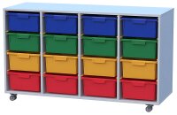 Eigentumsschrank fahrbar 4-reihig mit 16 Eigentumsboxen