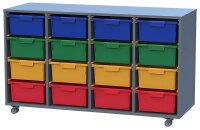 Eigentumsschrank fahrbar 4-reihig mit 16 Eigentumsboxen