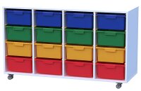 Eigentumsschrank fahrbar 4-reihig mit 16 Eigentumsboxen