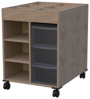 Doppelseitiges Kreativregal Bücherwagen mit Boxen