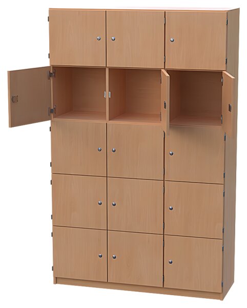 Lehrerfachschrank mit 15 Schließfächern