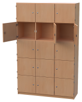 Lehrerfachschrank mit 15 Schließfächern