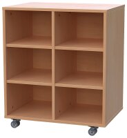 Materialschrank Schrankregal fahrbar 2-reihig