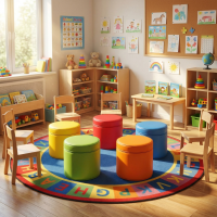 12 er Set XXL Sitzhocker Rundsäule 30xØ30 cm