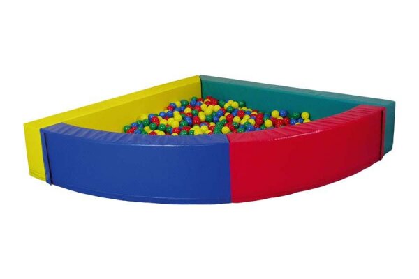 Viertelkreis-Ballbad groß 200 x 50 cm mit Bodenmatte