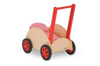 Puppenwagen aus Holz inkl. Kissen und Decke
