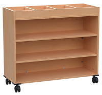 Mobiles Bücherwagen nur einseitig nutzbar