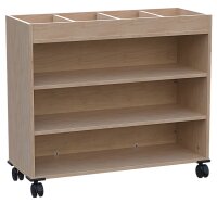Mobiles Bücherwagen nur einseitig nutzbar