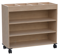Mobiles Bücherwagen nur einseitig nutzbar