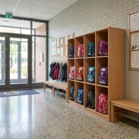 Doppel Schultaschenschrank Taschenregal 24 Fächer