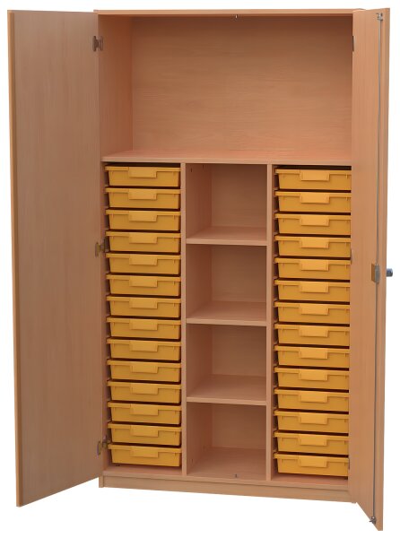 Materialschrank Werkraumschrank mit 28 Boxen