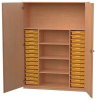 Materialschrank Werkraumschrank mit 28 Boxen