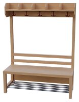 Komplettgarderobe mit Alu Rost 100 cm 5 Plätze