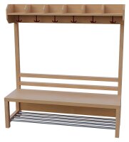 Komplettgarderobe mit Alu Rost 120 cm 6 Plätze