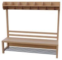 Komplettgarderobe mit Alu Rost 140 cm 7 Plätze